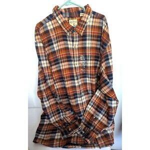 Red Head Mens Flannel Shirt 4XL ButtonUp Long Sleeve Western Cowboy Comfort Gift